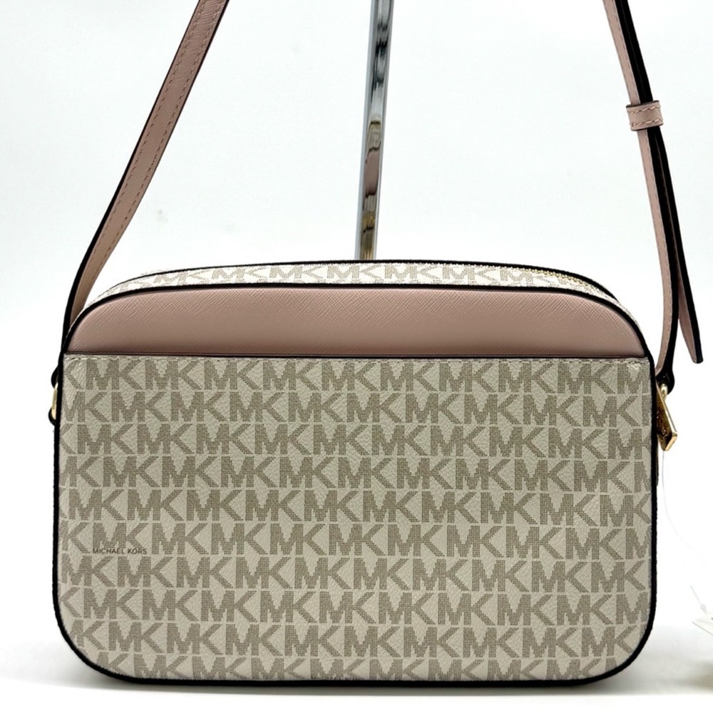 Michael Kors Large EW Zip Chain Xbody Crossbody Bag Powder Blush Multi - Picture 5 of 9